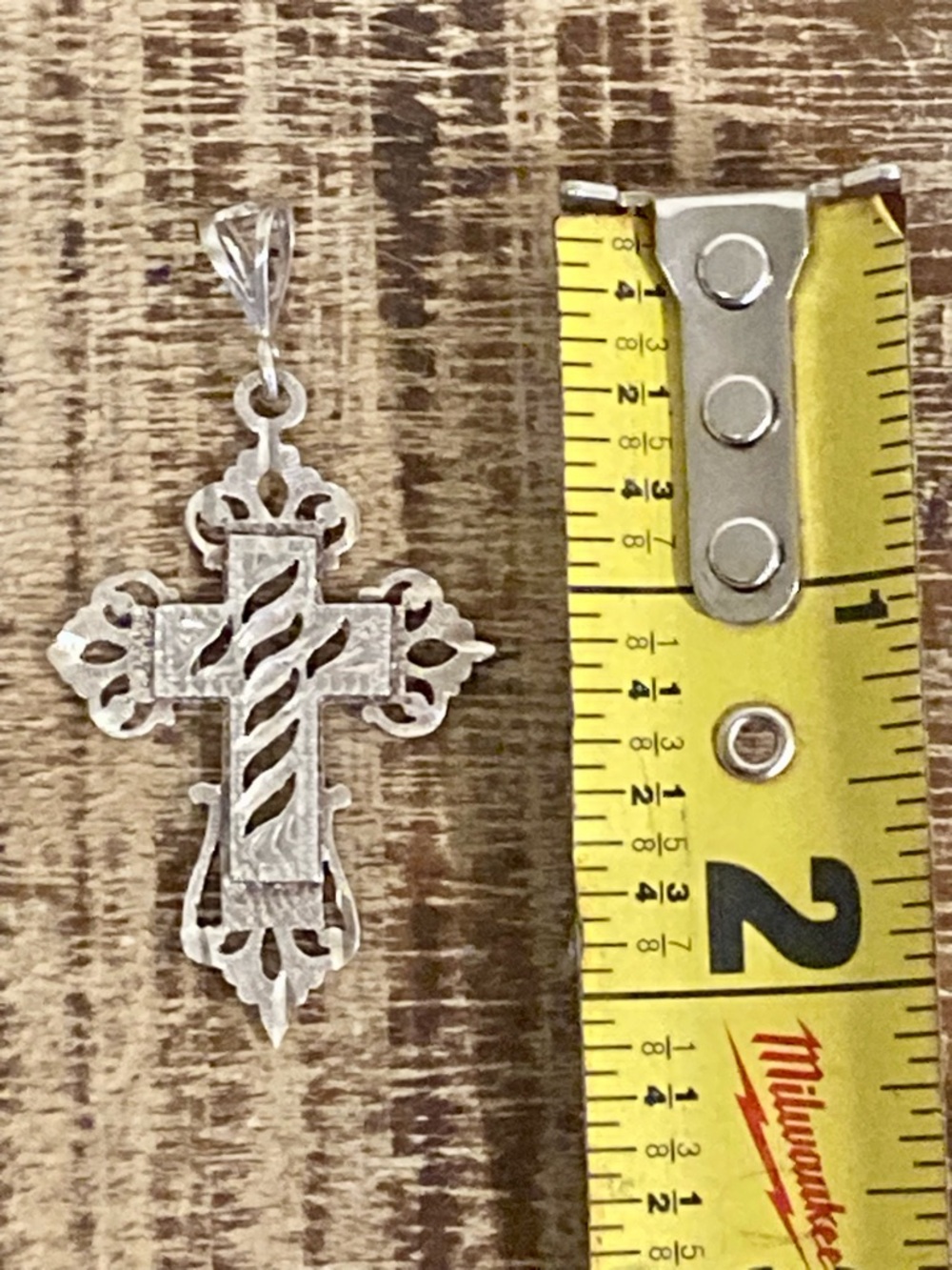Sterling Silver Filigree Cross Pendant 2 1/8” - Picture 10 of 14